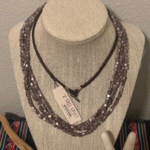 Peyote Bird Free Spirit Seed Bead Statement Necklace With Leather Cord